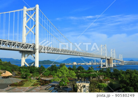 【香川県】晴天の瀬戸大橋（南備讃瀬戸大橋と北備讃瀬戸大橋） 90580249