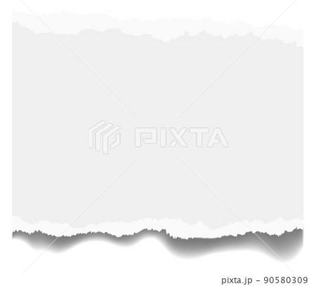 Blank paper page with torn edge and realistic shadow 90580309