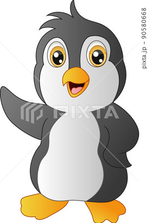 Cute penguin cartoon on white background 90580668