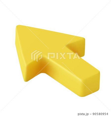 3d Yellow volumetric web arrow. 3d Yellow volumetric web arrow. 90580954