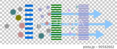 ゴミやウイルスを吸着するフィルターの断面構造図 90582602