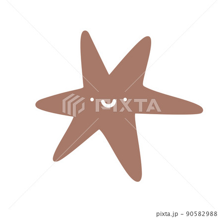 Vector Scandinavian Brown Smily Cute star. Abstract Cartoon happy theme. Element of baby boho design isolated on white background Vector Scandinavian Brown Smily Cute star. Abstract Cartoon happy theme. Element of baby boho design isolated on white background 90582988