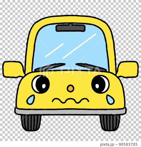 黄色の車が泣いているのイラスト素材 [90583785] - PIXTA