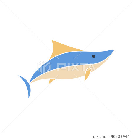 Image of sea shark doodle style vector illustration 90583944