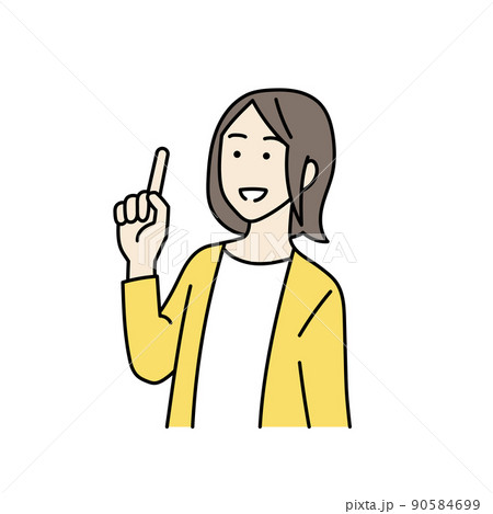 ラフな服装の女性のイラスト ラフな服装の女性のイラスト 90584699