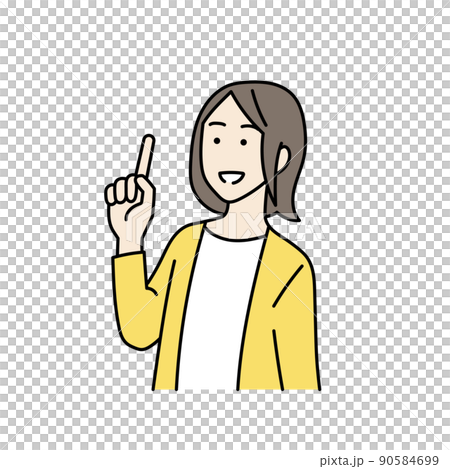 ラフな服装の女性のイラスト ラフな服装の女性のイラスト 90584699