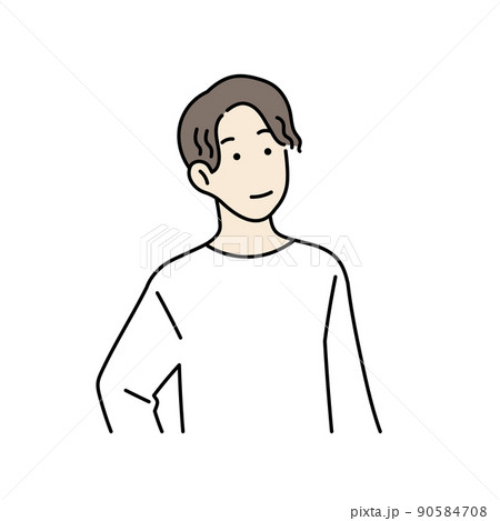 ラフな服装の男性のイラスト 90584708