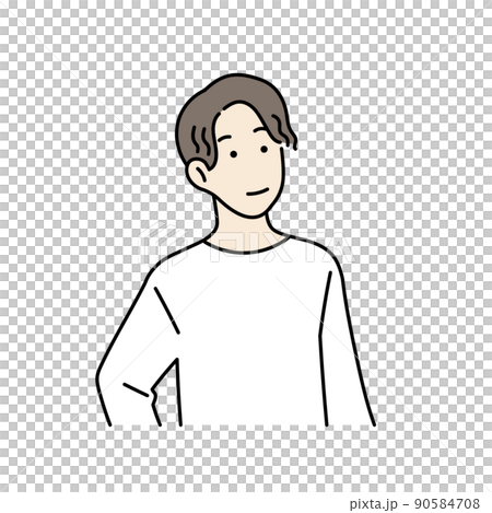 ラフな服装の男性のイラスト 90584708