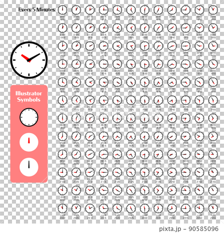 時計 シンプル 5分刻み シンボル編集可能 90585096