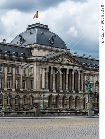 Brussels City Center, Brussels Capital Region - Belgium - Facade of the Royal Palace at the Palace square Brussels City Center, Brussels Capital Region - Belgium - Facade of the Royal Palace at the Palace square 90585339