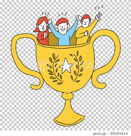 表彰された優秀なチームのイラスト 表彰された優秀なチームのイラスト 90585814