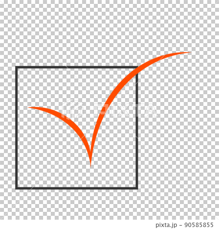 Red checkmark in the rectangular frame Red checkmark in the rectangular frame 90585855