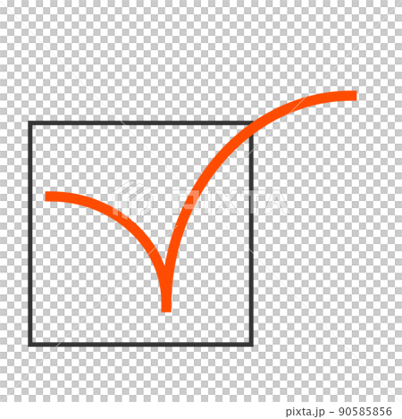 Red checkmark in the rectangular frame Red checkmark in the rectangular frame 90585856