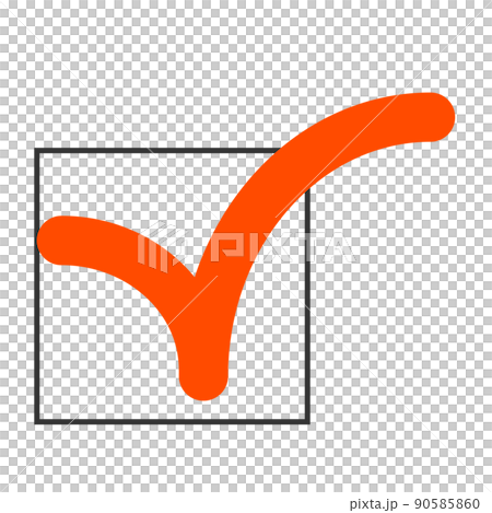 Red checkmark in the rectangular frame Red checkmark in the rectangular frame 90585860