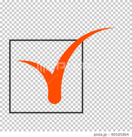 Red checkmark in the rectangular frame Red checkmark in the rectangular frame 90585864