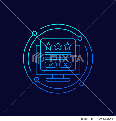 Review and feedback line icon for web Review and feedback line icon for web 90586624