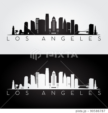Los Angeles skyline silhouette 90586787
