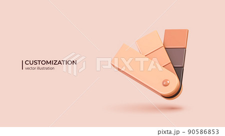 Realistic 3d design of color vector samples in cartoon minimal style. Vector illustration Realistic 3d design of color vector samples in cartoon minimal style. Vector illustration 90586853