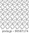Seamless patern black circuit leaves pattern on white background.  90587174