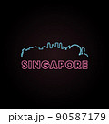 Singapore skyline neon 90587179