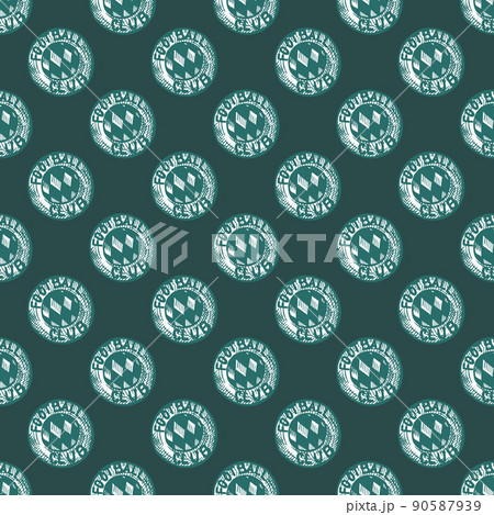Football emblem engraving seamless pattern. Vintage background sport topic in hand drawn style. Football emblem engraving seamless pattern. Vintage background sport topic in hand drawn style. 90587939
