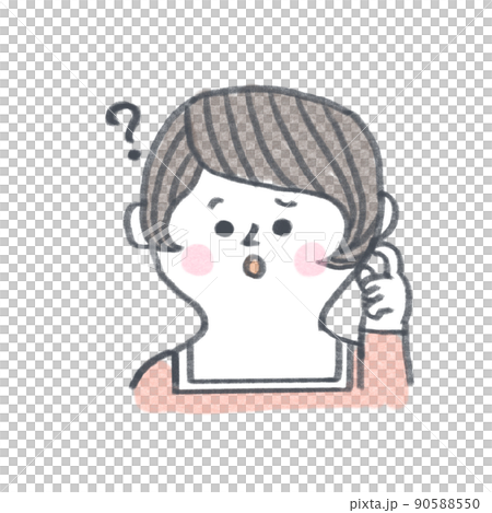 懷疑時女性面部表情的插圖 90588550