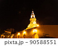 clock tower in Cartagena Colombia in the night 90588551