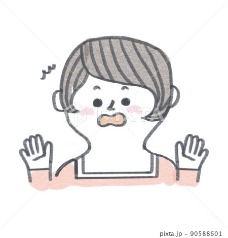 気づく 慌てる表情の女性のバストアップのイラストのイラスト素材 気づく 慌てる表情の女性のバストアップのイラストのイラスト素材