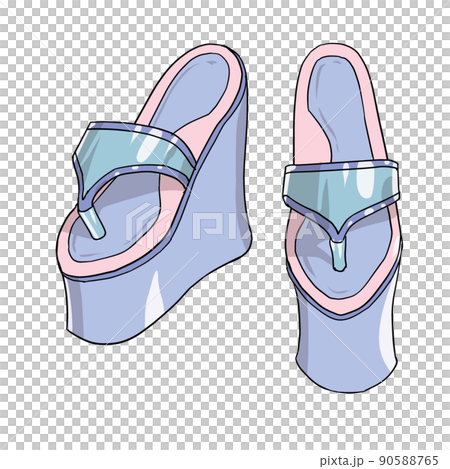 淡藍色厚底涼鞋 90588765