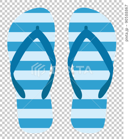Beach sandals stripe white background 90588867