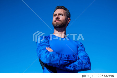 man in sportswear. sports and healthy lifestyle routine. male athlete do morning exercise. sportsman workout outdoor. health care. muscular guy do sport. outdoor sport activity 90588990