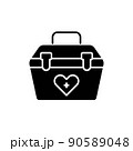 Donor box container line icon. Isolated vector element. 90589048