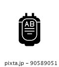Donor blood type AB line icon. Isolated vector element. 90589051