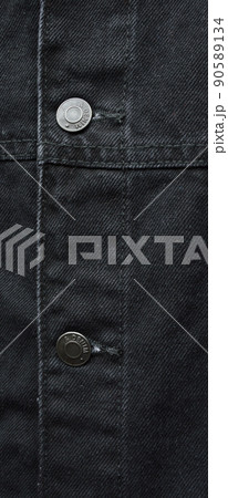 Black jeans denim coat jacket, pocket and buttom detail Black jeans denim coat jacket, pocket and buttom detail 90589134