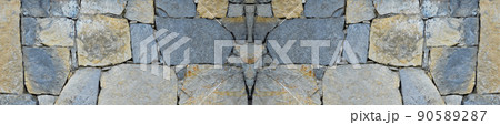 Sturdy blue and gray cut stone wall, seamless lined up Sturdy blue and gray cut stone wall, seamless lined up 90589287