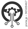 Automatic Steering Wheel - Raster Icon Illustration 90589467