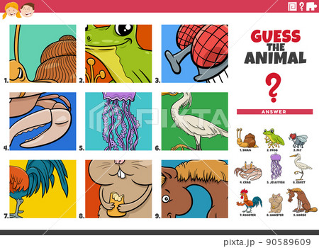 guess cartoon animal characters educational game for children guess cartoon animal characters educational game for children 90589609