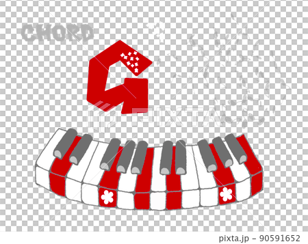 樂器材料：鋼琴和風琴等鍵盤樂器和弦和弦G 90591652