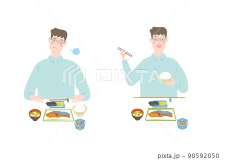 食事と男性のセット 90592050