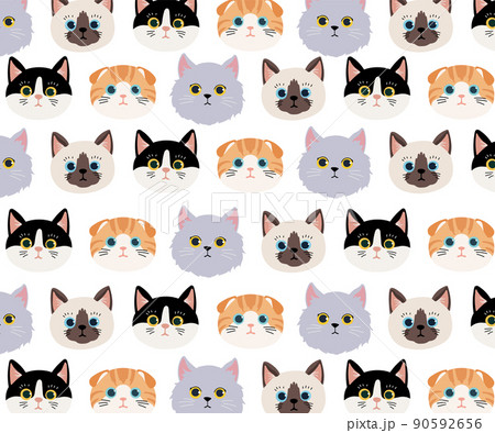 猫の顔のパターン 90592656