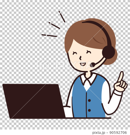 呼叫中心女人微笑 90592706
