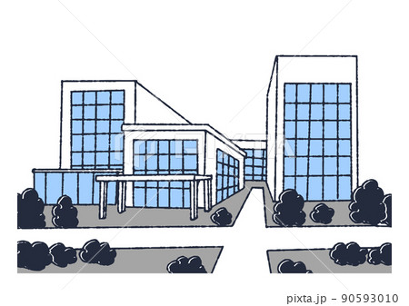 大きな大学 病院などの施設のイラスト素材