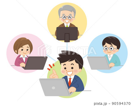 リモートワーク　テレワーク　ビジネスマン 90594370