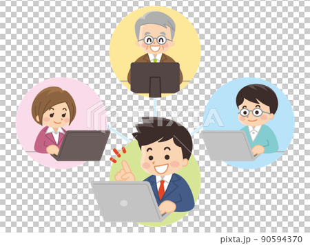 リモートワーク　テレワーク　ビジネスマン 90594370