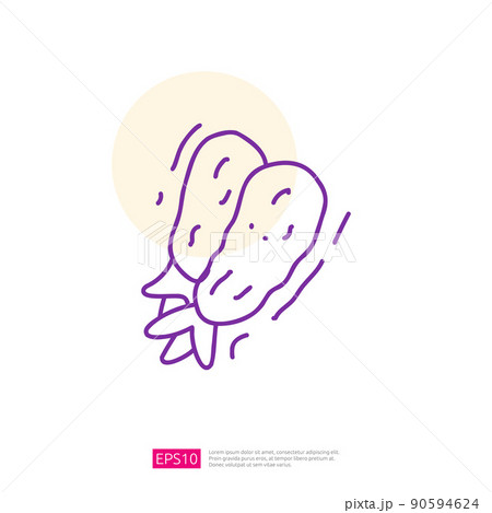 shrimp tempura doodle line icon shrimp tempura doodle line icon 90594624