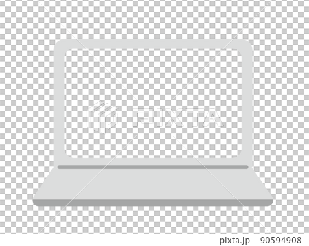 シンプルなノートパソコンのイラスト（透過） 90594908