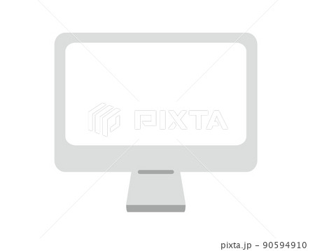 シンプルなデスクトップパソコンのイラスト（透過） 90594910