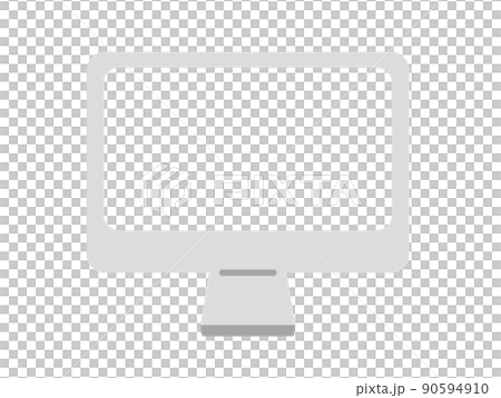 シンプルなデスクトップパソコンのイラスト（透過） 90594910