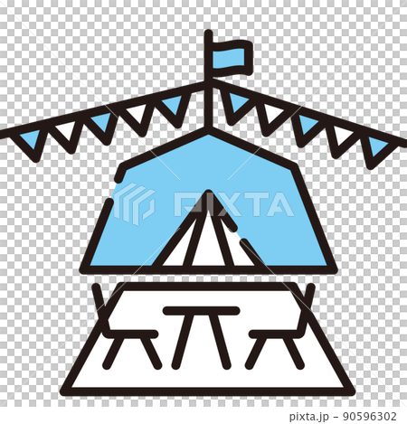 グランピング【キャンプ・アイコンシリーズ】 90596302