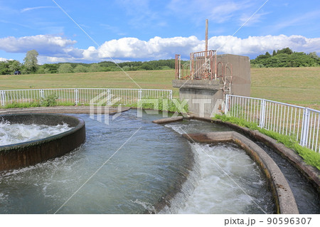 鷹巣三堰揚水機場の円筒分水工 90596307